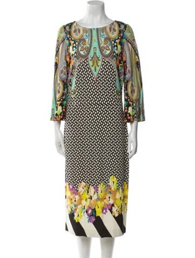 Pre-owned Etro Printed Midi Length Dress In Multi