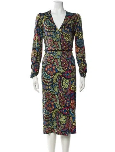 Pre-owned Etro Printed Midi Length Dress In Multi