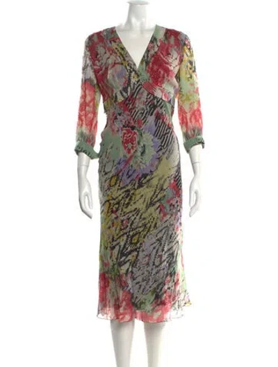 Pre-owned Etro Printed Midi Length Dress In Multi