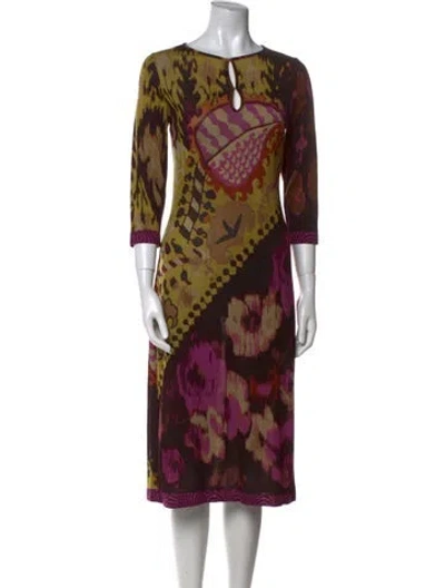 Pre-owned Etro Printed Midi Length Dress In Multi