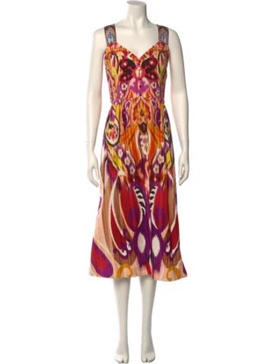 Pre-owned Etro Printed Midi Length Dress In Multi