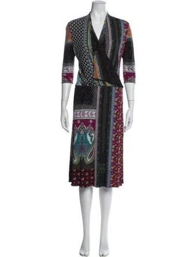 Pre-owned Etro Printed Midi Length Dress In Multi
