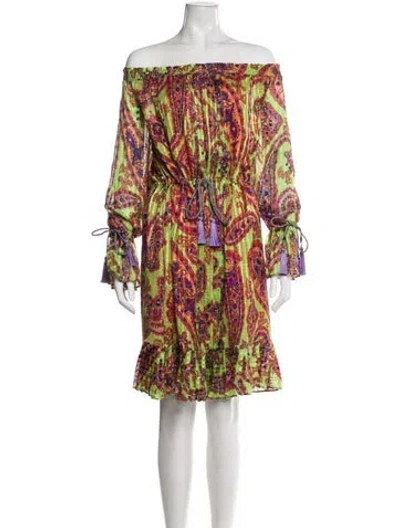 Pre-owned Etro Printed Midi Length Dress In Multi
