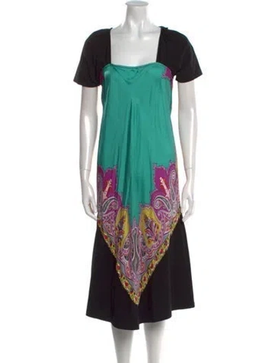 Pre-owned Etro Printed Midi Length Dress In Multi