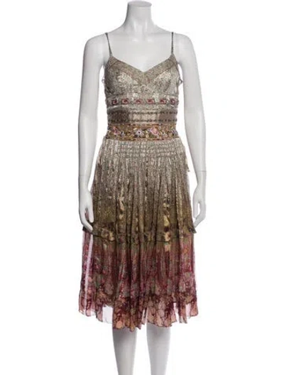 Pre-owned Etro Printed Midi Length Dress In Neutral