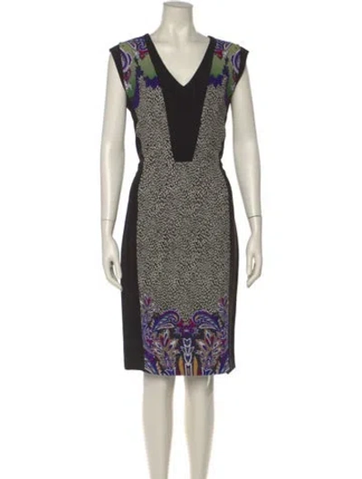 Pre-owned Etro Printed Midi Length Dress In Neutral