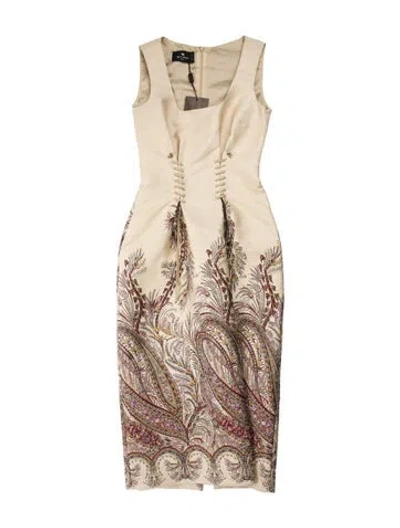 Pre-owned Etro Printed Midi Length Dress In Neutral