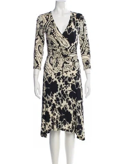 Pre-owned Etro Printed Midi Length Dress In Neutral