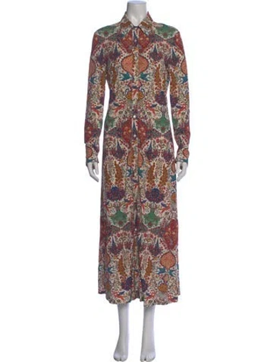 Pre-owned Etro Printed Midi Length Dress In Neutral