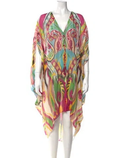Pre-owned Etro Printed Midi Length Dress In Pink