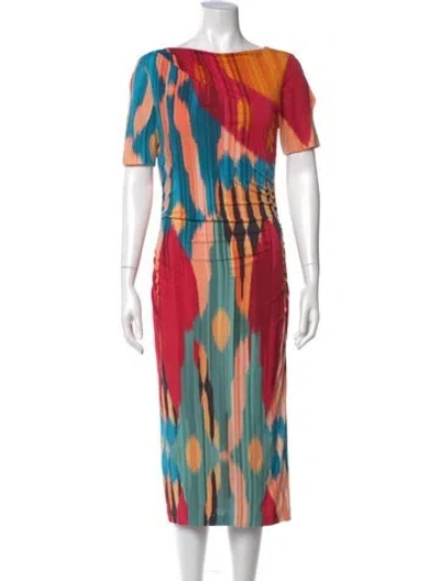 Pre-owned Etro Printed Midi Length Dress In Pink