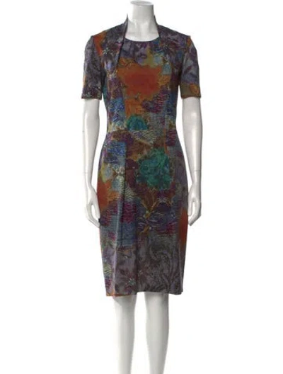 Pre-owned Etro Printed Midi Length Dress In Purple
