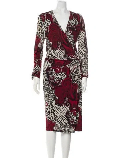 Pre-owned Etro Printed Midi Length Dress In Red