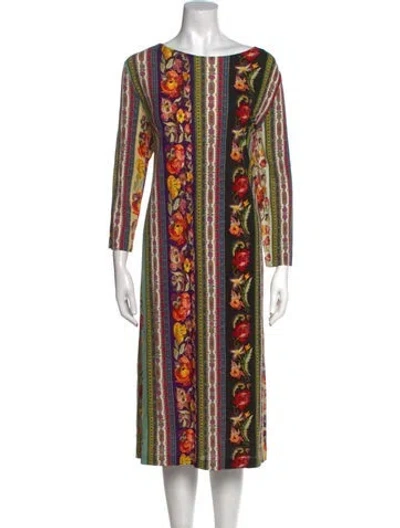 Pre-owned Etro Printed Midi Length Dress In Yellow