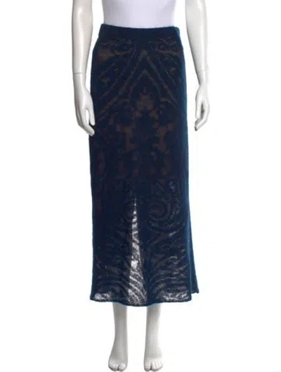 Pre-owned Etro Printed Midi Length Skirt In Blue