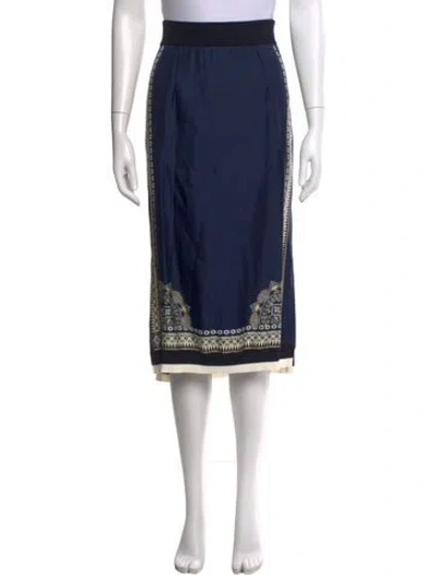 Pre-owned Etro Printed Midi Length Skirt In Blue