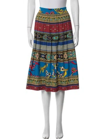 Pre-owned Etro Printed Midi Length Skirt In Blue