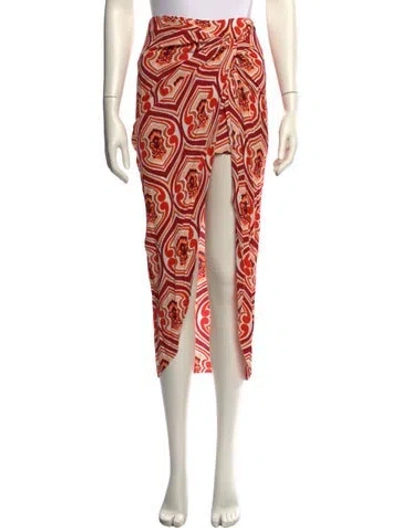 Pre-owned Etro Printed Midi Length Skirt In Orange