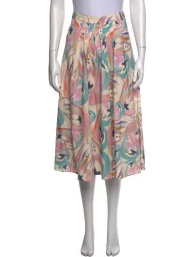 Pre-owned Etro Printed Midi Length Skirt In Pink