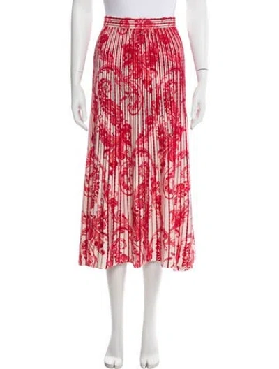 Pre-owned Etro Printed Midi Length Skirt In Red