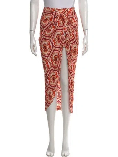 Pre-owned Etro Printed Midi Length Skirt In Red