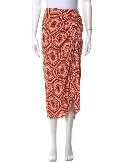 Pre-owned Etro Printed Midi Length Skirt In Red