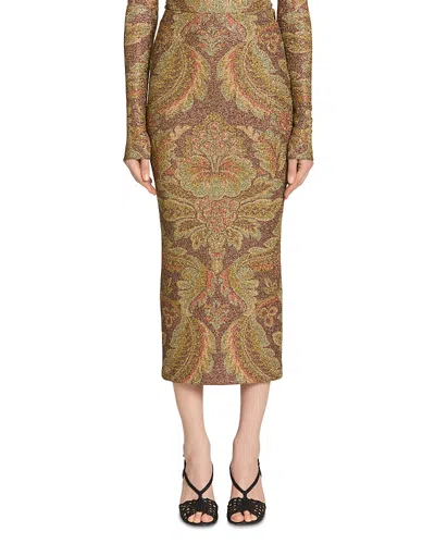 ETRO PRINTED MIDI PENCIL SKIRT