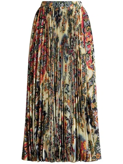 Etro Printed Midi Skirt In Multi