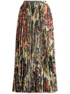 Etro High-waisted Printed Midi Skirt In Beige