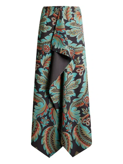 Etro Printed Midi Skirt In Multi