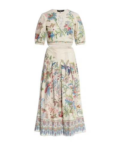 Etro Printed Midi Skirt In White