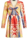 Etro Cutout Printed Cotton-blend Minidress In 黄色