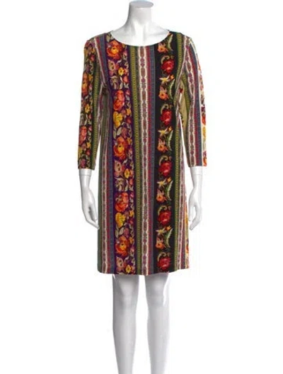 Pre-owned Etro Printed Mini Dress In Black