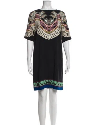 Pre-owned Etro Printed Mini Dress In Black