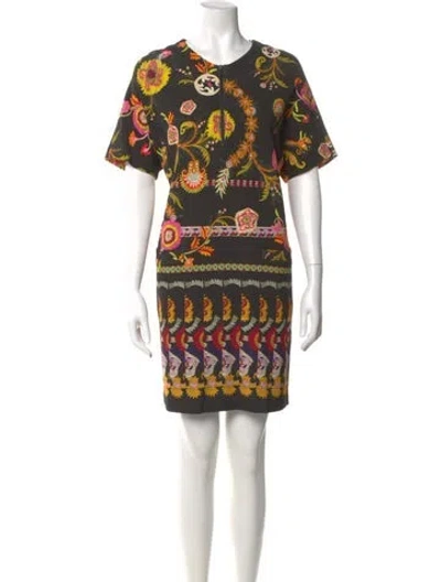 Pre-owned Etro Printed Mini Dress In Black