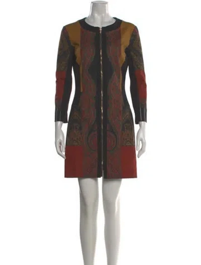 Pre-owned Etro Printed Mini Dress In Black