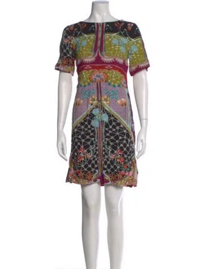 Pre-owned Etro Printed Mini Dress In Black