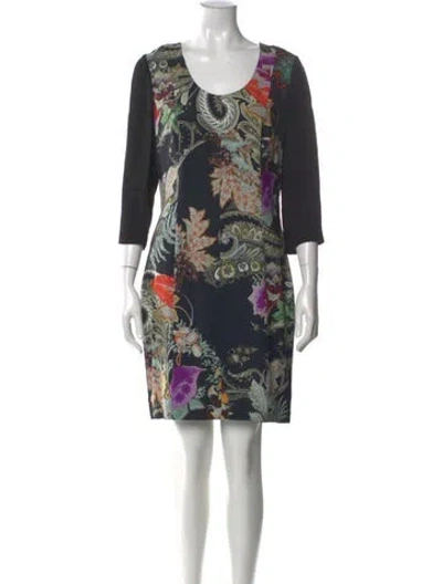 Pre-owned Etro Printed Mini Dress In Black