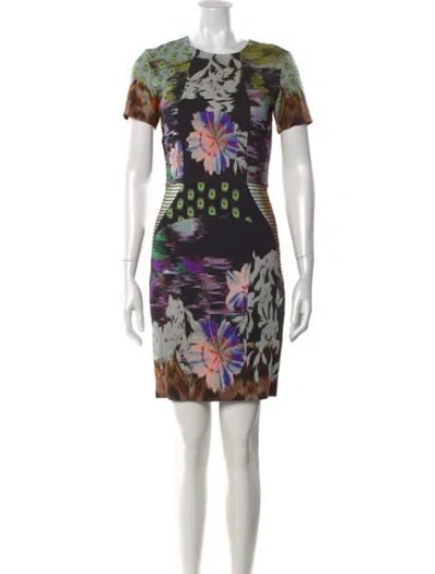 Pre-owned Etro Printed Mini Dress In Black