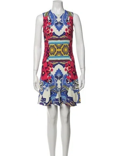Pre-owned Etro Printed Mini Dress In Blue