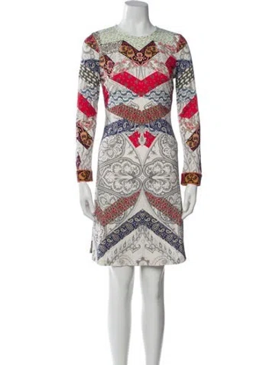 Pre-owned Etro Printed Mini Dress In Blue/neutrals/red