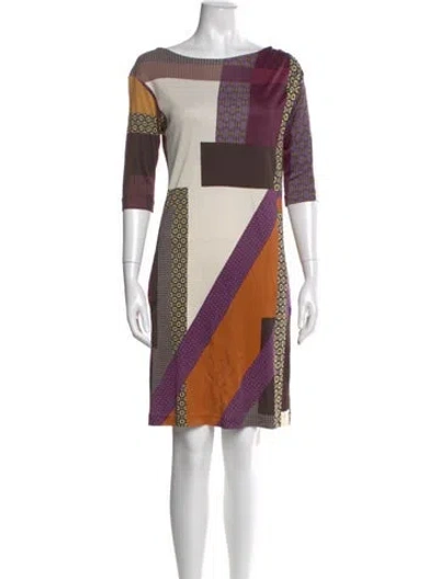 Pre-owned Etro Printed Mini Dress In Brown
