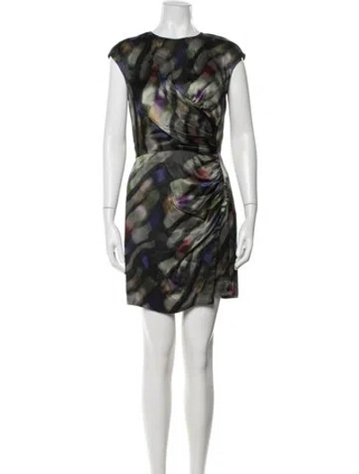 Pre-owned Etro Printed Mini Dress In Green