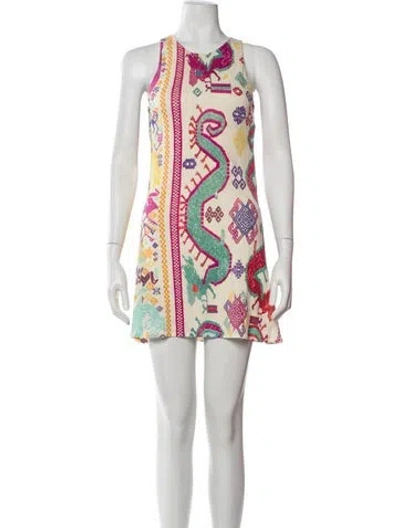 Pre-owned Etro Printed Mini Dress In Green