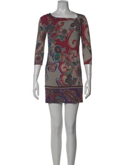 Pre-owned Etro Printed Mini Dress In Multi