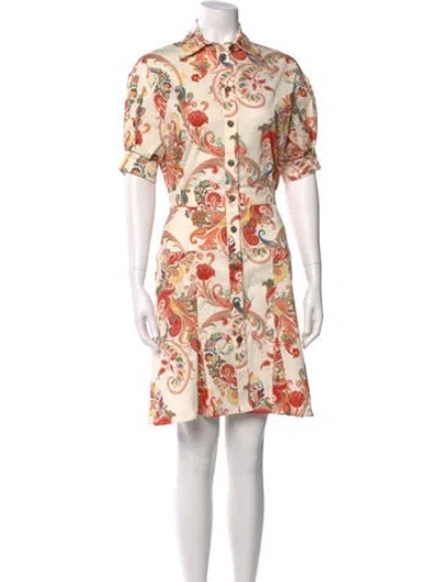 Pre-owned Etro Printed Mini Dress In Neutral