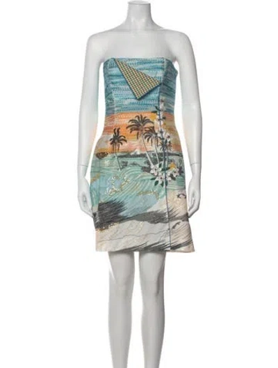 Pre-owned Etro Printed Mini Dress In Neutral