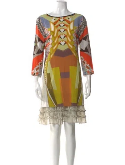 Pre-owned Etro Printed Mini Dress In Orange