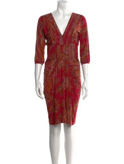 Pre-owned Etro Printed Mini Dress In Pink