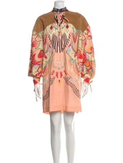 Pre-owned Etro Printed Mini Dress In Pink